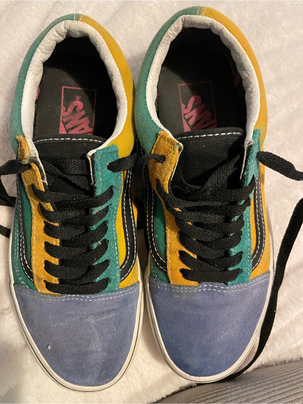 Vans Multi-Color Low Top Sneakers — Blue, Green & Yellow